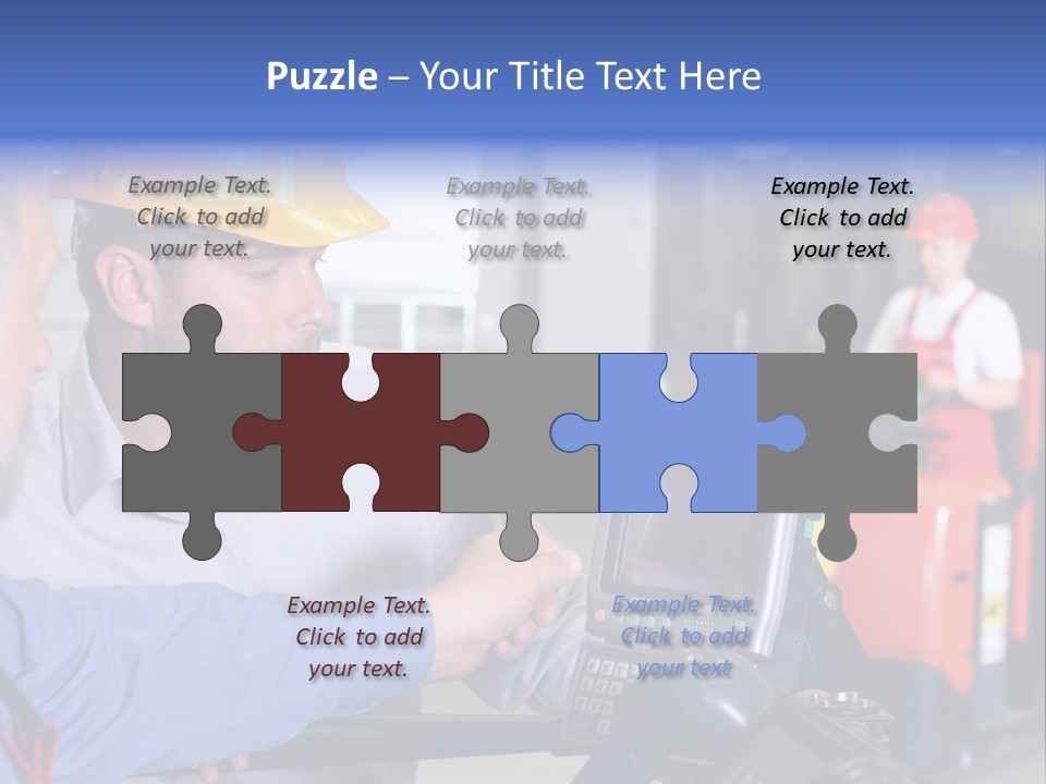Male Inspector Looking At Screen With Operator In Warehouse PowerPoint Template