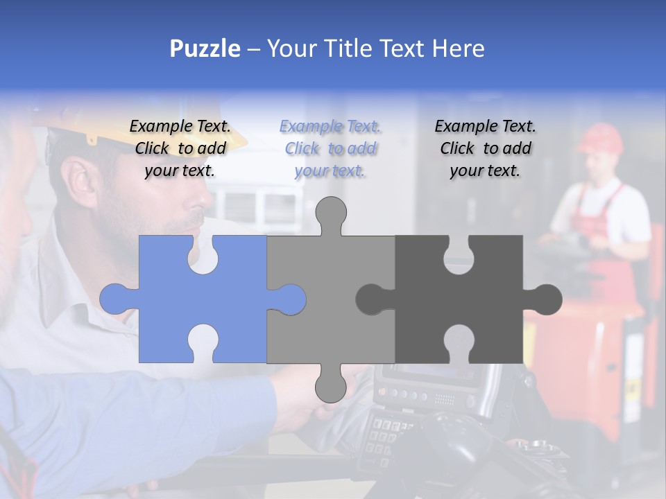 Male Inspector Looking At Screen With Operator In Warehouse PowerPoint Template