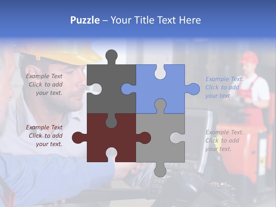 Male Inspector Looking At Screen With Operator In Warehouse PowerPoint Template
