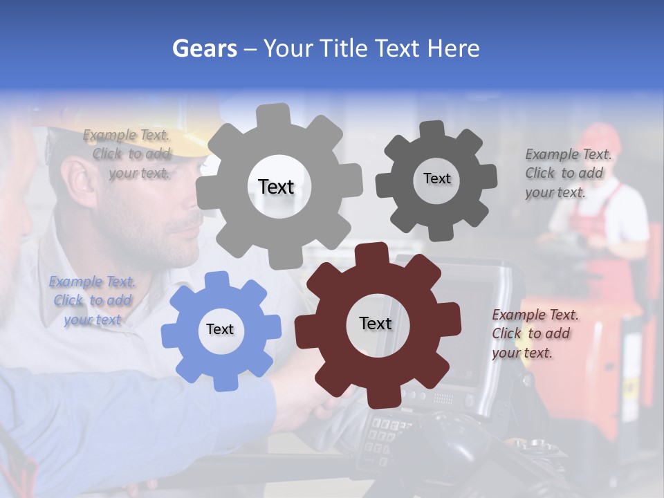 Male Inspector Looking At Screen With Operator In Warehouse PowerPoint Template