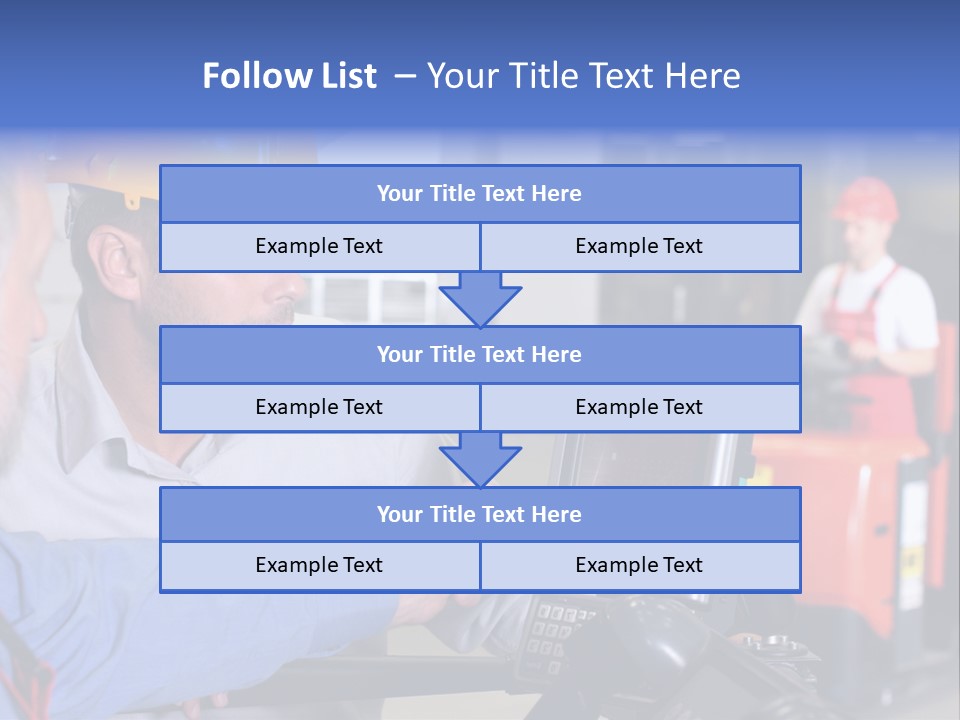 Male Inspector Looking At Screen With Operator In Warehouse PowerPoint Template