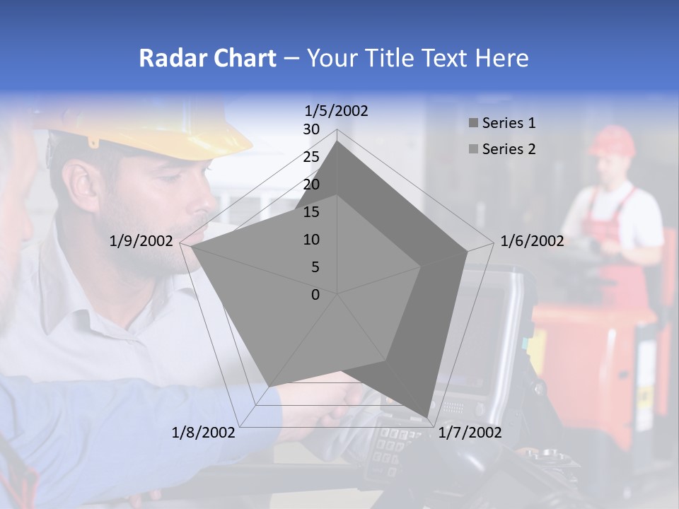 Male Inspector Looking At Screen With Operator In Warehouse PowerPoint Template