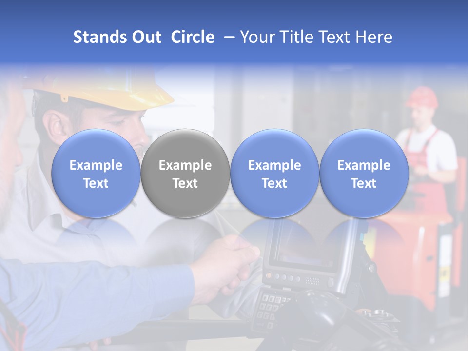 Male Inspector Looking At Screen With Operator In Warehouse PowerPoint Template