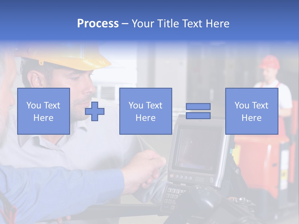 Male Inspector Looking At Screen With Operator In Warehouse PowerPoint Template