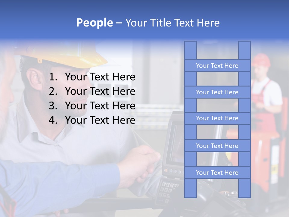 Male Inspector Looking At Screen With Operator In Warehouse PowerPoint Template