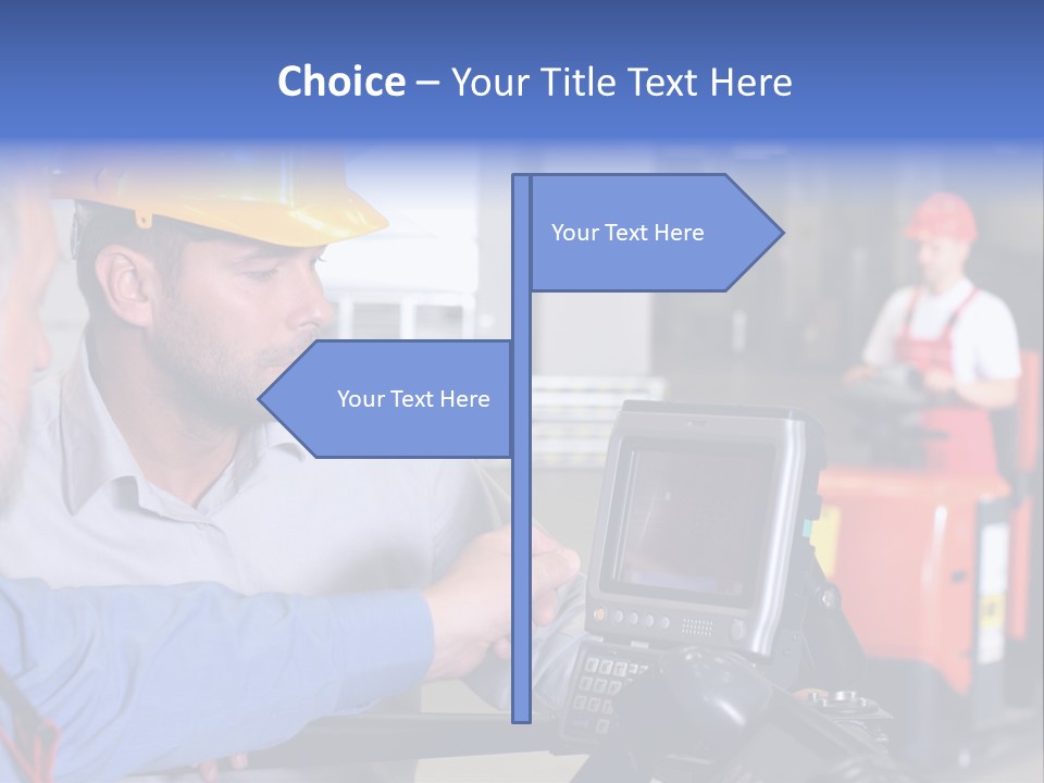 Male Inspector Looking At Screen With Operator In Warehouse PowerPoint Template