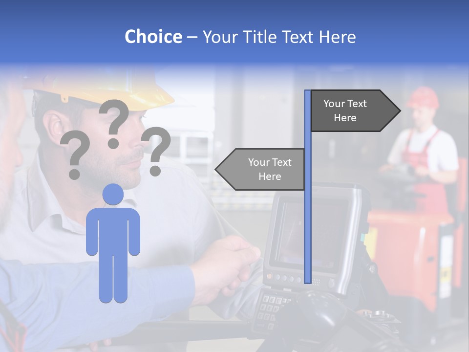 Male Inspector Looking At Screen With Operator In Warehouse PowerPoint Template