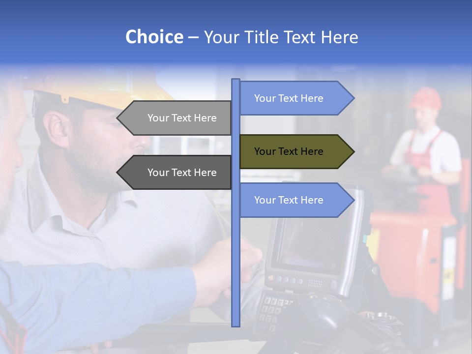Male Inspector Looking At Screen With Operator In Warehouse PowerPoint Template