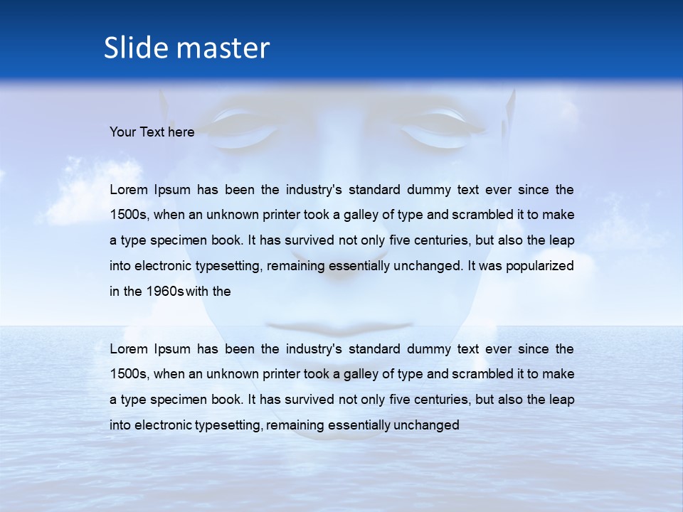 A Very Abstract And Conceptual Image Of A Mans Face, All About Imagination And Open Mindness. PowerPoint Template