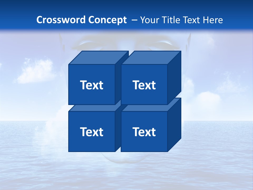 A Very Abstract And Conceptual Image Of A Mans Face, All About Imagination And Open Mindness. PowerPoint Template