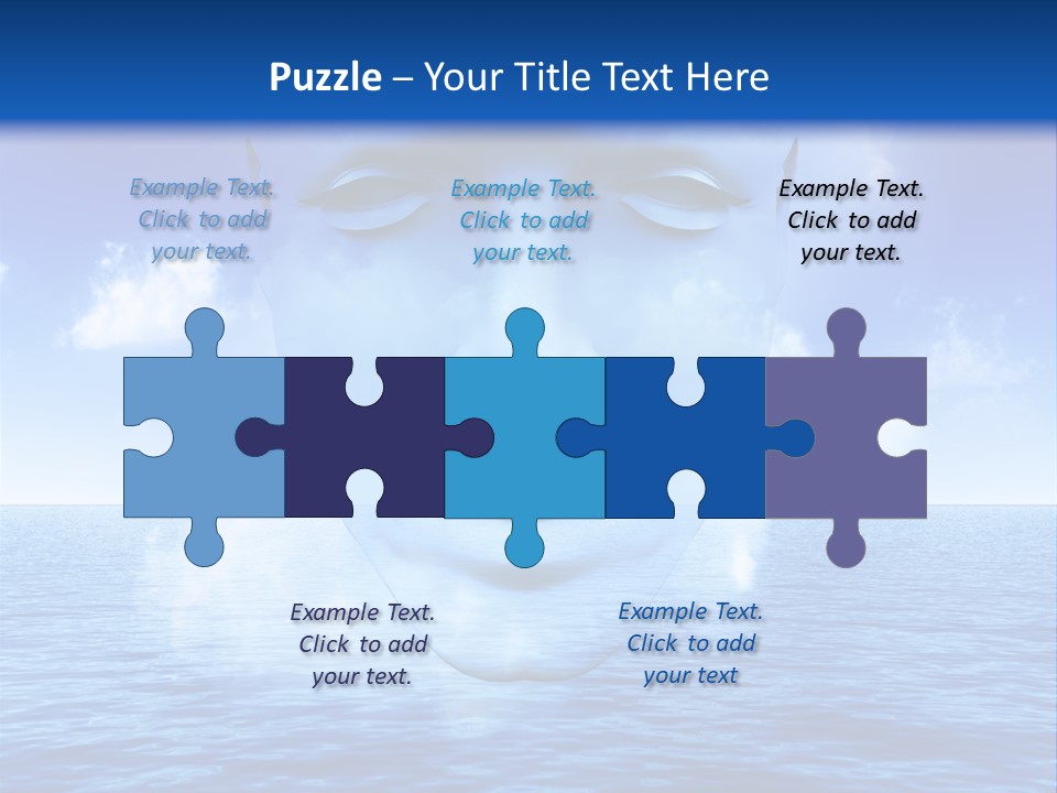A Very Abstract And Conceptual Image Of A Mans Face, All About Imagination And Open Mindness. PowerPoint Template