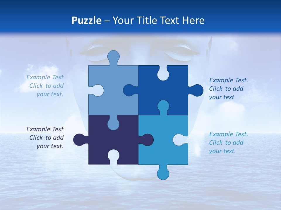 A Very Abstract And Conceptual Image Of A Mans Face, All About Imagination And Open Mindness. PowerPoint Template