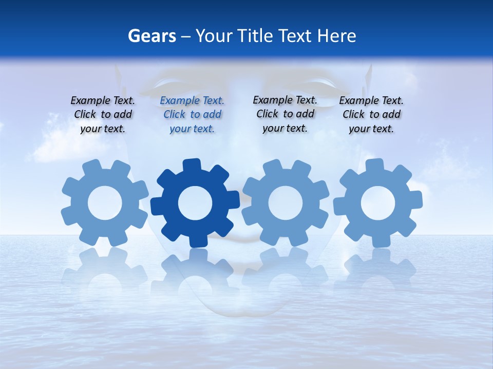 A Very Abstract And Conceptual Image Of A Mans Face, All About Imagination And Open Mindness. PowerPoint Template