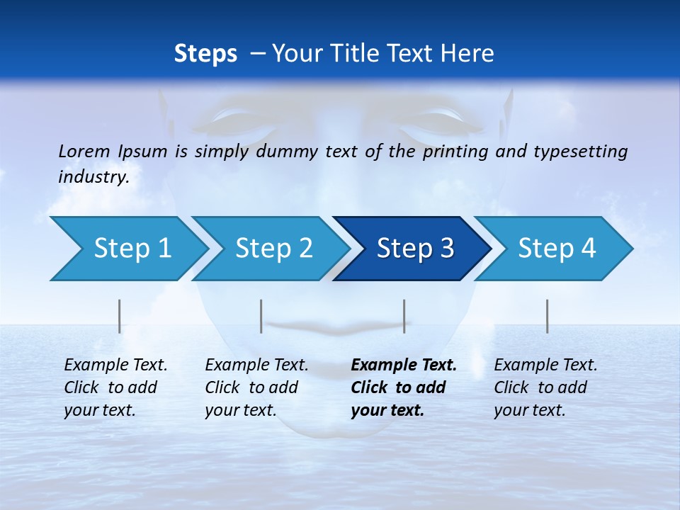 A Very Abstract And Conceptual Image Of A Mans Face, All About Imagination And Open Mindness. PowerPoint Template