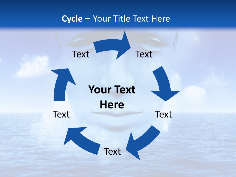 A Very Abstract And Conceptual Image Of A Mans Face, All About Imagination And Open Mindness. PowerPoint Template