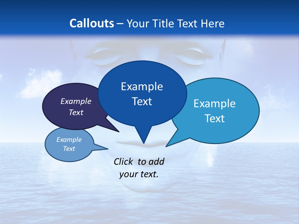 A Very Abstract And Conceptual Image Of A Mans Face, All About Imagination And Open Mindness. PowerPoint Template