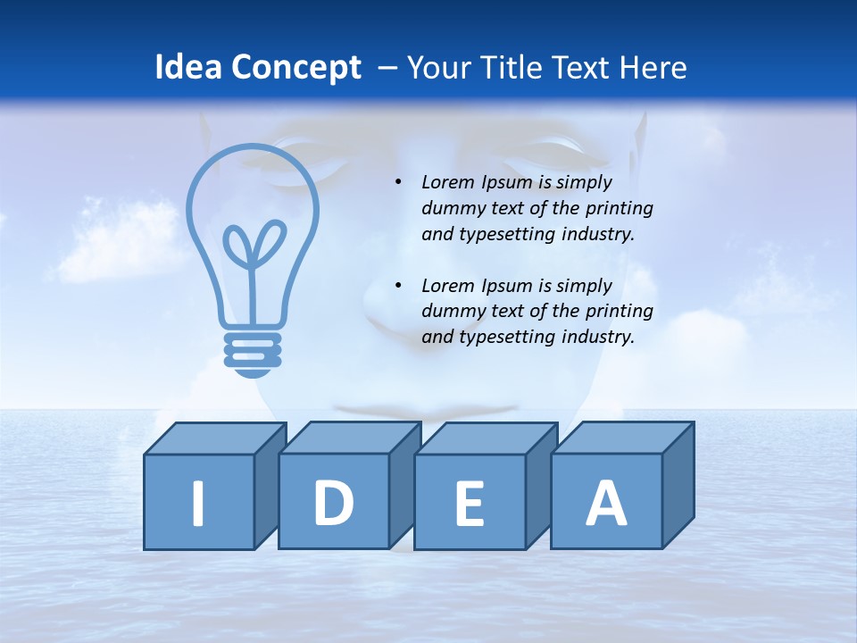 A Very Abstract And Conceptual Image Of A Mans Face, All About Imagination And Open Mindness. PowerPoint Template