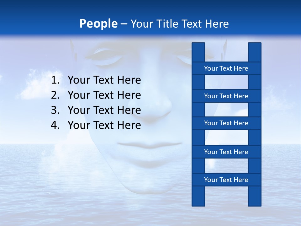 A Very Abstract And Conceptual Image Of A Mans Face, All About Imagination And Open Mindness. PowerPoint Template