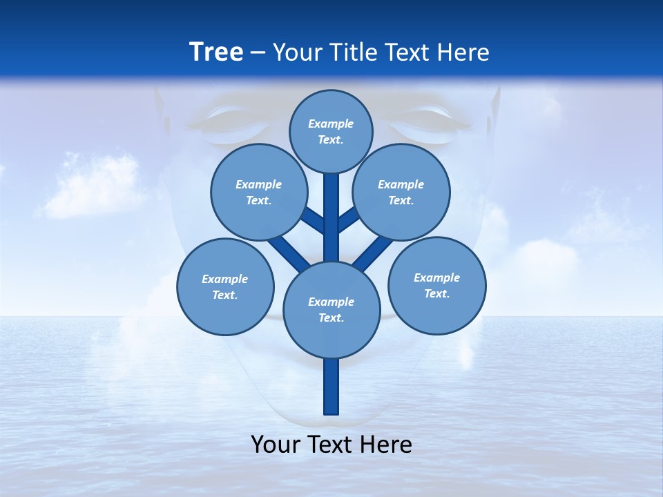 A Very Abstract And Conceptual Image Of A Mans Face, All About Imagination And Open Mindness. PowerPoint Template
