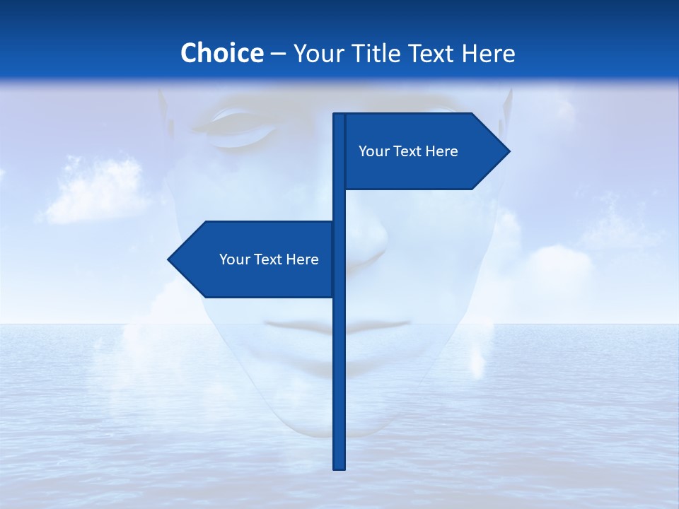 A Very Abstract And Conceptual Image Of A Mans Face, All About Imagination And Open Mindness. PowerPoint Template