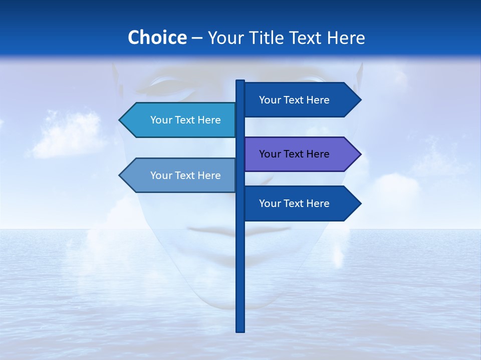A Very Abstract And Conceptual Image Of A Mans Face, All About Imagination And Open Mindness. PowerPoint Template