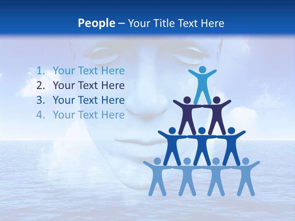A Very Abstract And Conceptual Image Of A Mans Face, All About Imagination And Open Mindness. PowerPoint Template