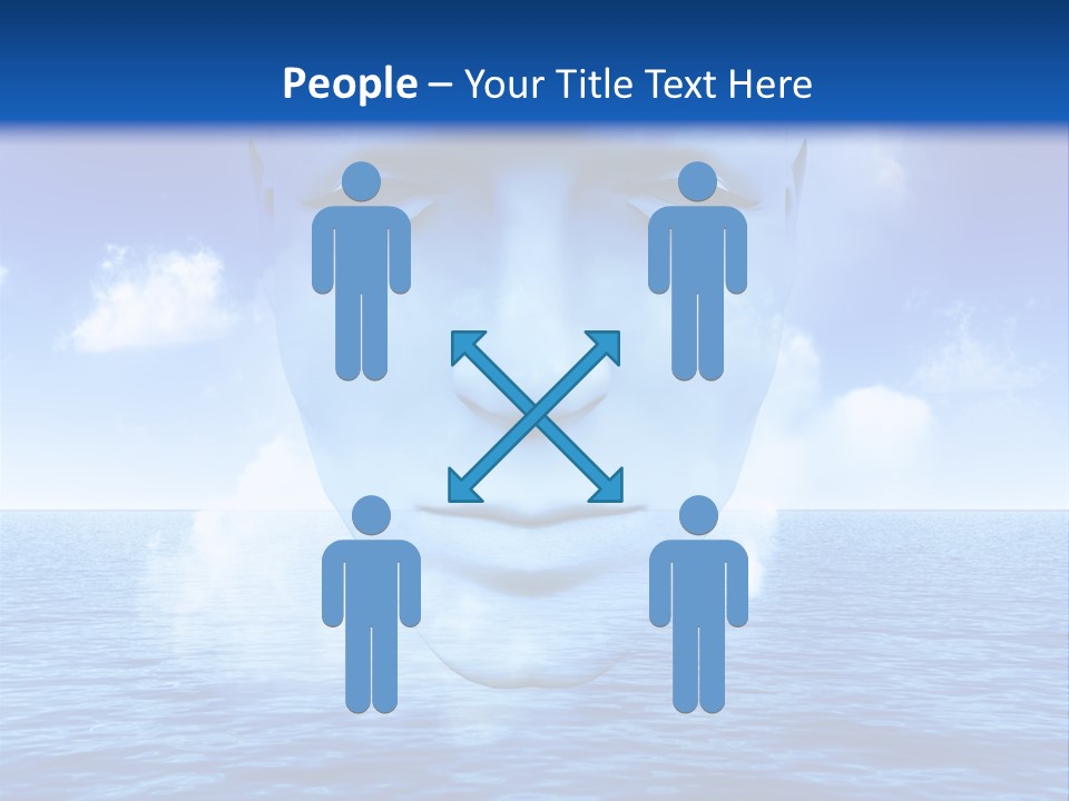 A Very Abstract And Conceptual Image Of A Mans Face, All About Imagination And Open Mindness. PowerPoint Template