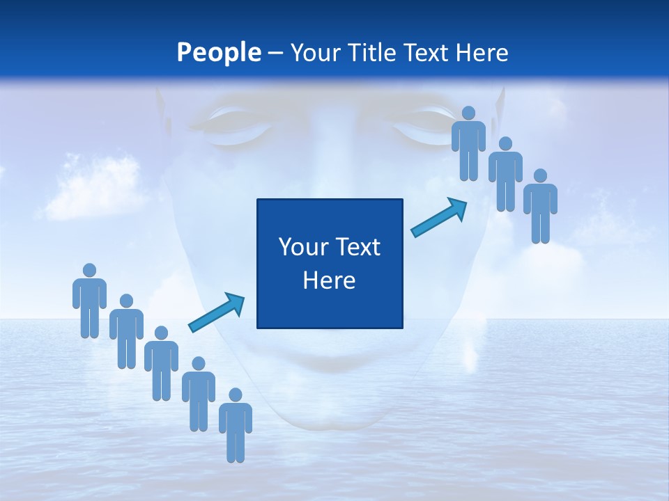 A Very Abstract And Conceptual Image Of A Mans Face, All About Imagination And Open Mindness. PowerPoint Template