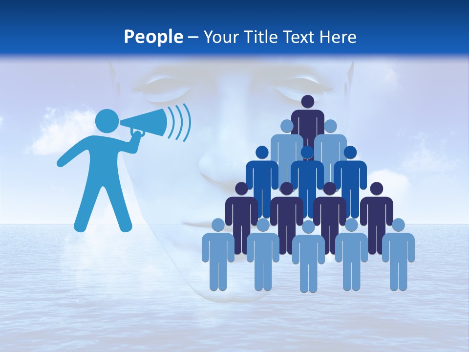 A Very Abstract And Conceptual Image Of A Mans Face, All About Imagination And Open Mindness. PowerPoint Template