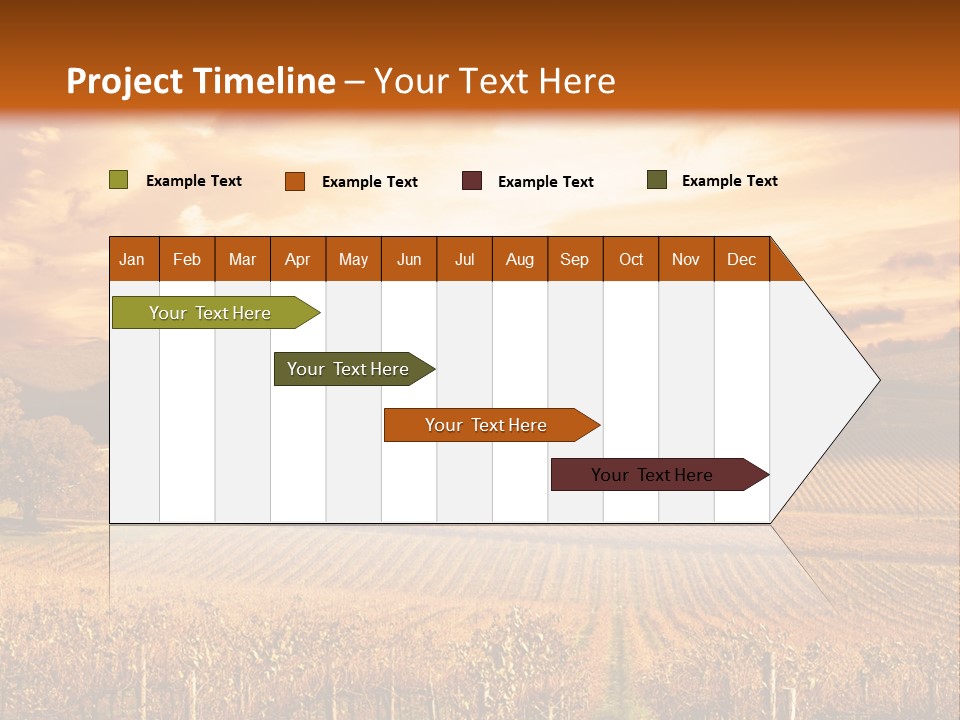 Autumn Sunset Over Vineyard PowerPoint Template