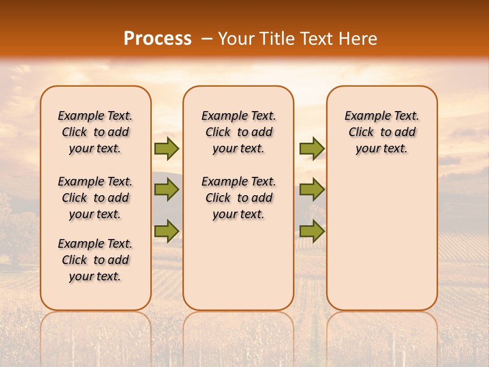 Autumn Sunset Over Vineyard PowerPoint Template
