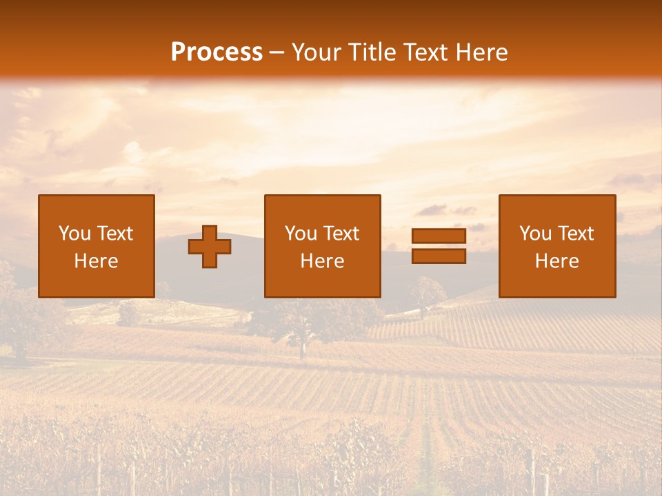 Autumn Sunset Over Vineyard PowerPoint Template
