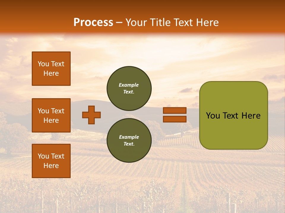 Autumn Sunset Over Vineyard PowerPoint Template