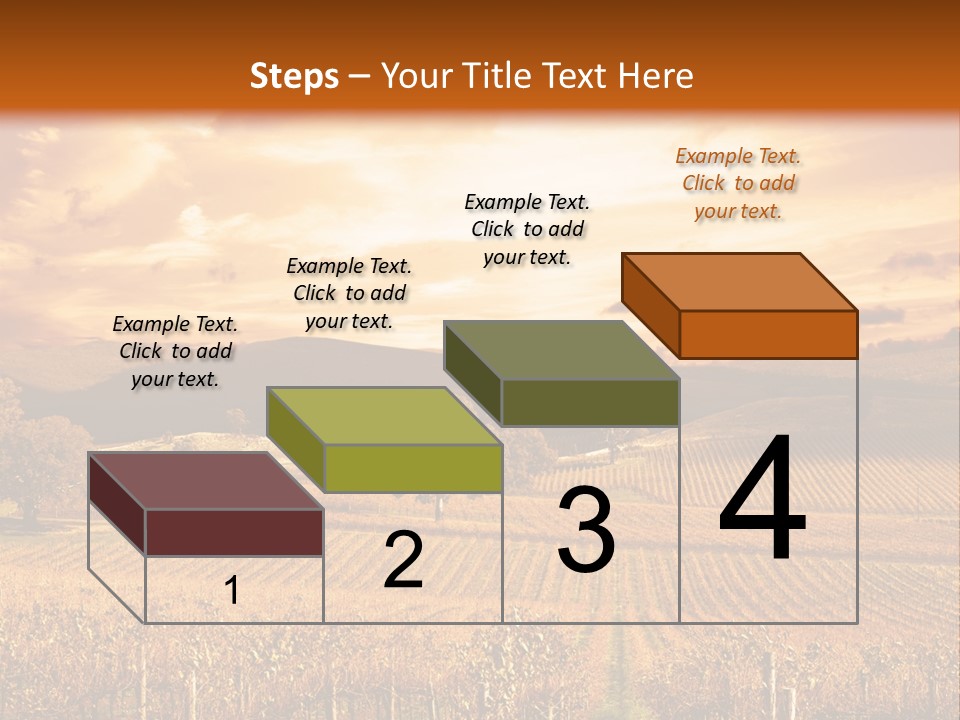 Autumn Sunset Over Vineyard PowerPoint Template