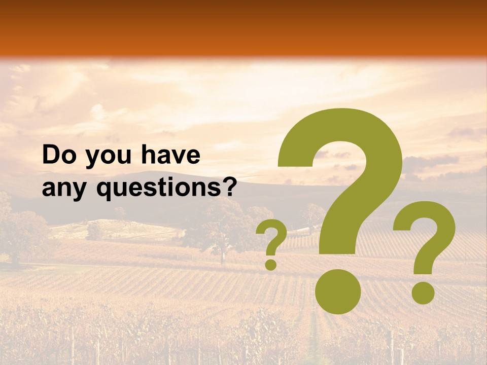 Autumn Sunset Over Vineyard PowerPoint Template