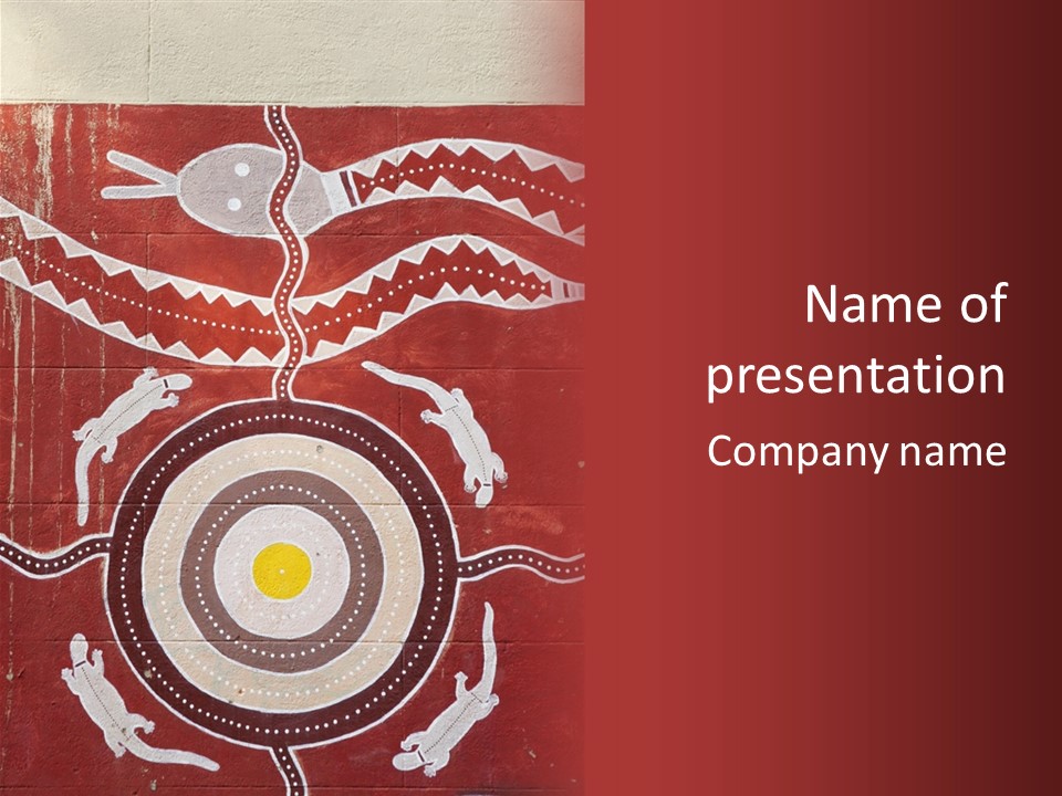 Australian Aboriginal Art Mural PowerPoint Template