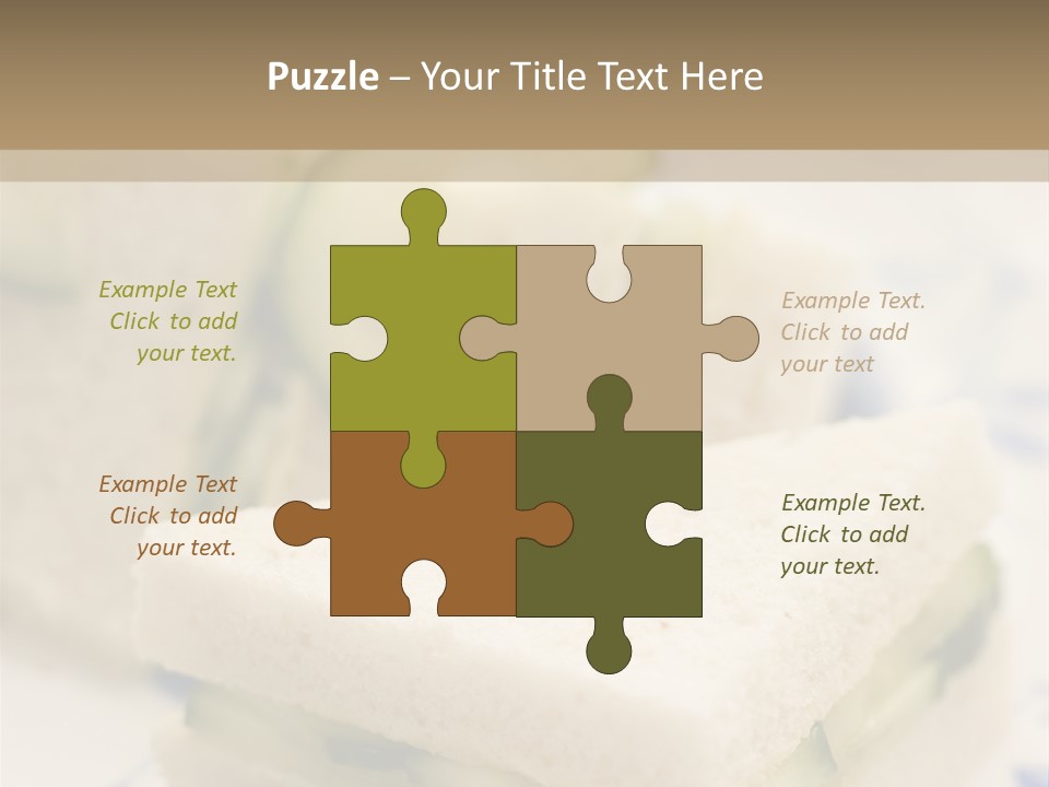 Cucumber Sandwich On White Bread With Afternoon Tea PowerPoint Template