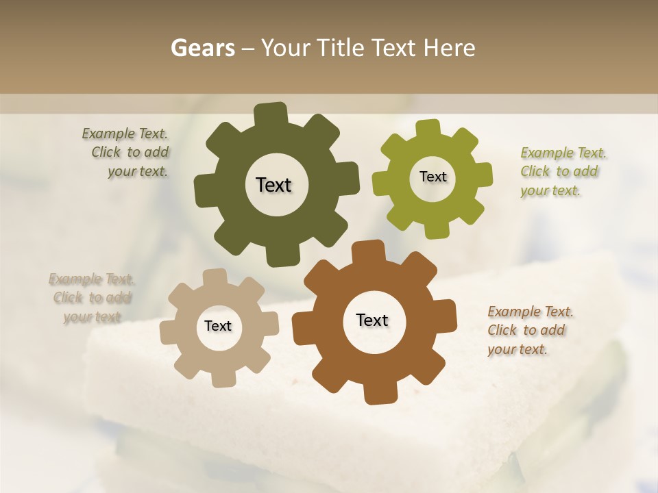 Cucumber Sandwich On White Bread With Afternoon Tea PowerPoint Template