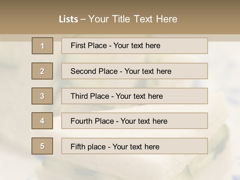 Cucumber Sandwich On White Bread With Afternoon Tea PowerPoint Template