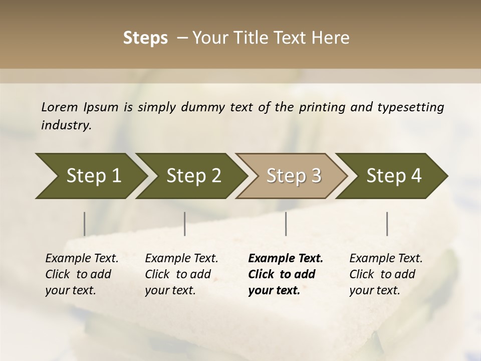 Cucumber Sandwich On White Bread With Afternoon Tea PowerPoint Template