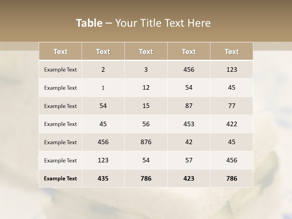 Cucumber Sandwich On White Bread With Afternoon Tea PowerPoint Template