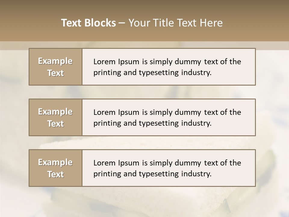 Cucumber Sandwich On White Bread With Afternoon Tea PowerPoint Template