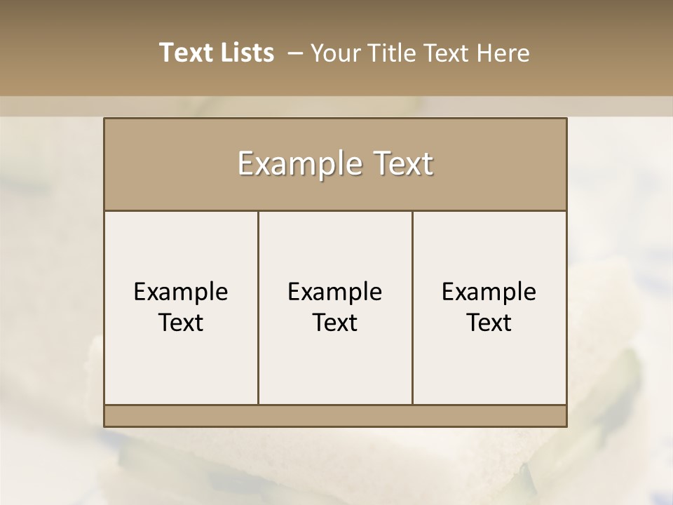 Cucumber Sandwich On White Bread With Afternoon Tea PowerPoint Template