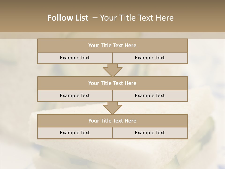 Cucumber Sandwich On White Bread With Afternoon Tea PowerPoint Template