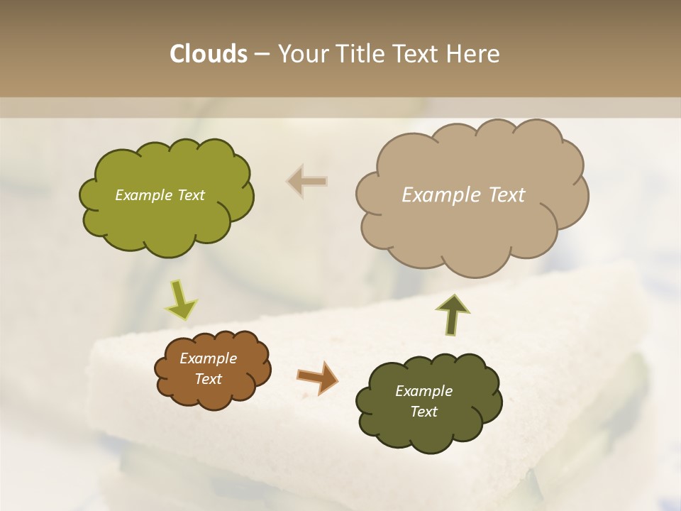 Cucumber Sandwich On White Bread With Afternoon Tea PowerPoint Template