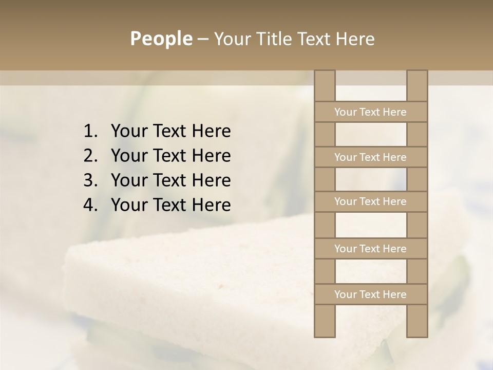 Cucumber Sandwich On White Bread With Afternoon Tea PowerPoint Template