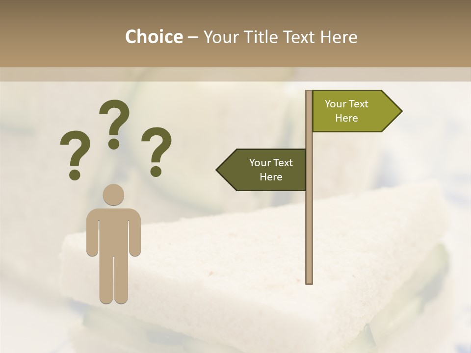 Cucumber Sandwich On White Bread With Afternoon Tea PowerPoint Template