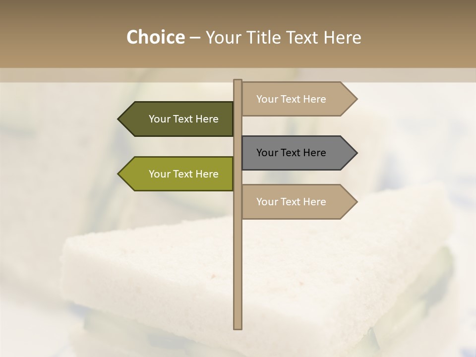 Cucumber Sandwich On White Bread With Afternoon Tea PowerPoint Template