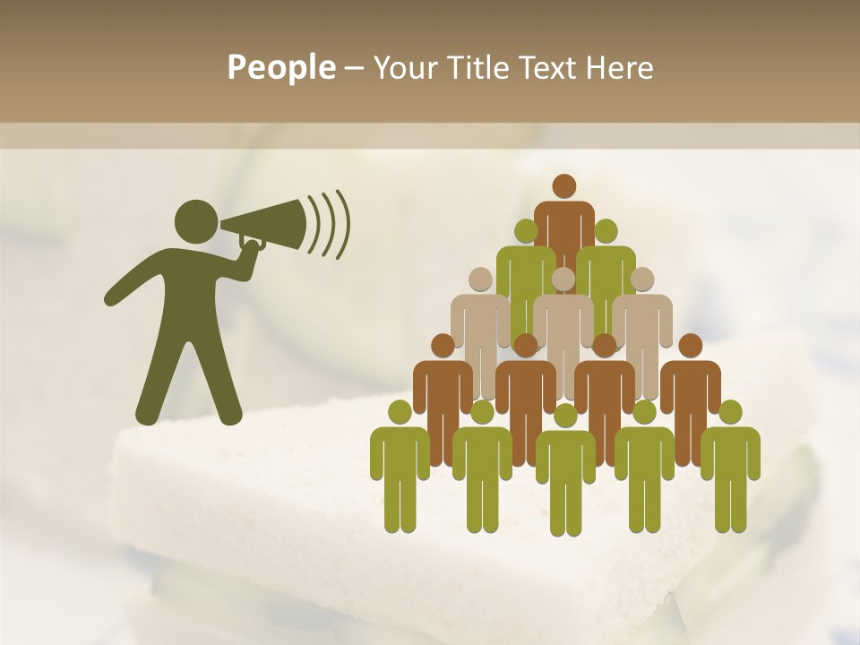 Cucumber Sandwich On White Bread With Afternoon Tea PowerPoint Template