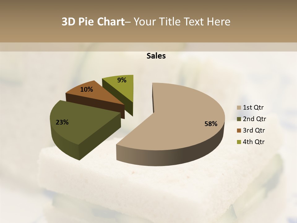 Cucumber Sandwich On White Bread With Afternoon Tea PowerPoint Template